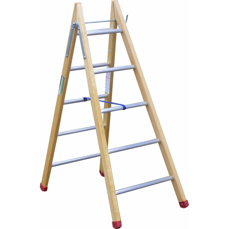 Echelle double menuiserie montants bois-échelons aluminium longueur 150 cm