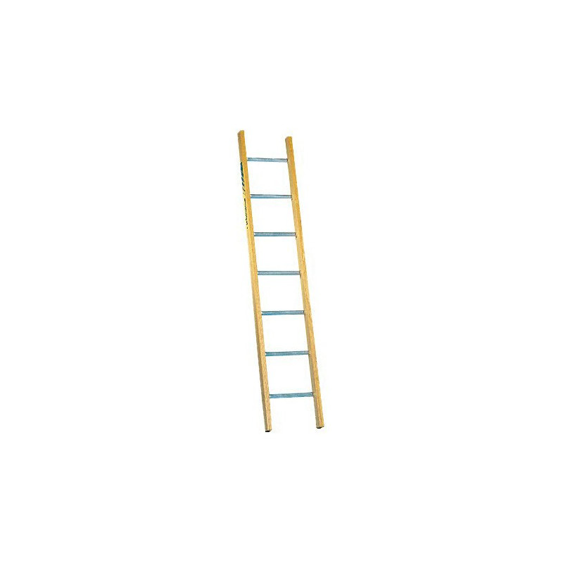 Echelle simple montants bois-échelons aluminium longueur 198 cm