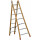 Echelle transformable 2 plans montants bois échelons alu longueur pliée 198 cm -  longueur dépliée 302 cm