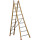 Echelle transformable 2 plans montants bois échelons alu longueur pliée 250 cm -  longueur dépliée 406 cm